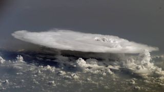 a large cloud as seen from high altitude